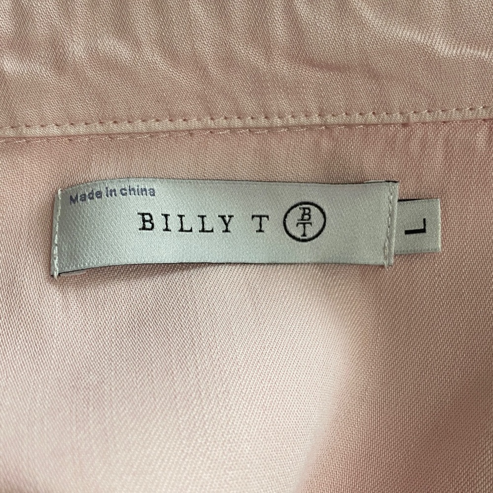 Billy T Lyocell/CottonEmbroidered Pink Women's Button up Frey Hem Boho - Picture 12 of 17